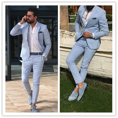 Suit Supply Dark Green Men Suits For Wedding Jacket Set Formal Slim Fit Stylish Design Style Men Cotton Clothing 2 Button Blazer