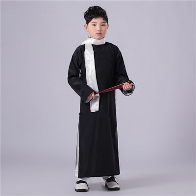 New traditional Chinese Clothing Kids Cheongsam gown Boys Hanfu Tang suit Costume Republic of China Gown Dress