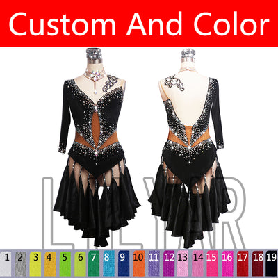 New Latin Dance Dress Competition Dress Costumes Skirt Performing Dress Adult Customize Children Red Matador Skirt Split Skirtes