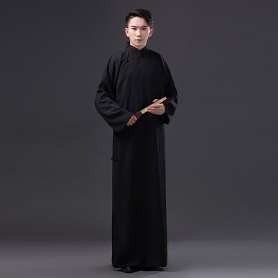 Chinese Folk Dance Men Robe Chinese Traditional Clothing Male Tang Clothing Teacher Costume Ancient Chinese Costume