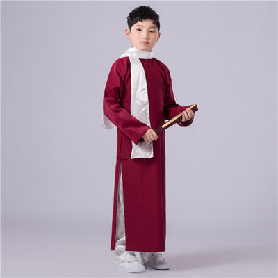 New traditional Chinese Clothing Kids Cheongsam gown Boys Hanfu Tang suit Costume Republic of China Gown Dress