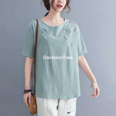 2022 chinese traditional cheongsam blouse shirts women qipao floral print blouse asian style elegant chiffon blouse hanfu shirts