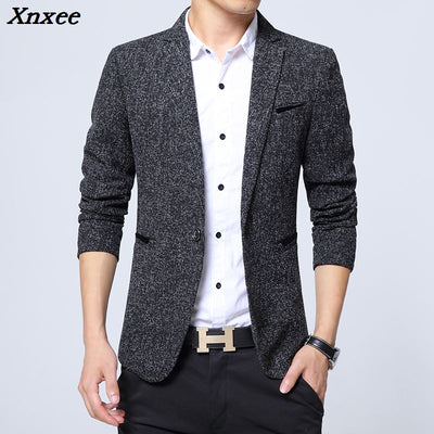 2021 New Spring Autumn thin Casual Men Blazer Cotton Slim England Suit Blaser Masculino Male Jacket Blazer Men Size S-5XL Xnxee