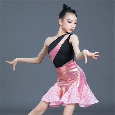 New 2021 Children Latin Dance Dress Split Dance Skirts Training Clothes Autumn Winter Grade Examination Regulation Dress